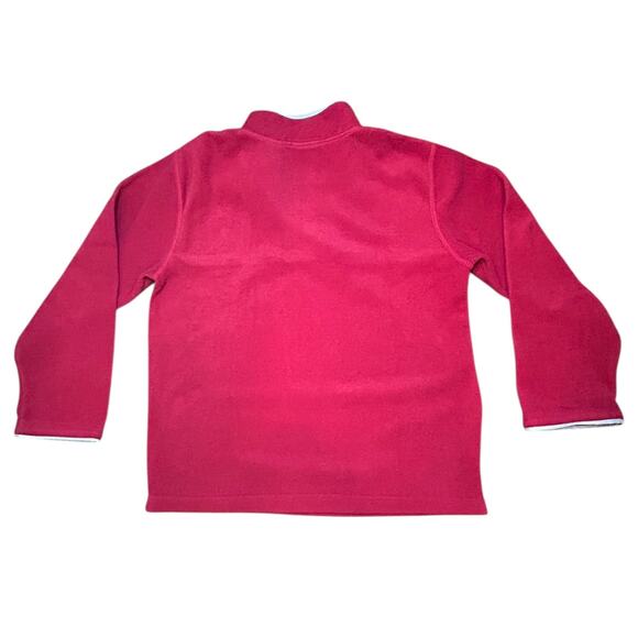 Vintage Men’s Bugle Boy Red Half Zip Fleece Pullover Size Large - Picture 4 of 5